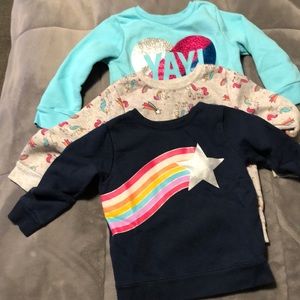 3 girls 2T sweatshirts. Great for daycare!
